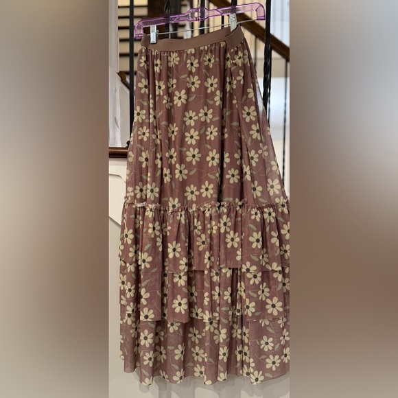 easel Dresses & Skirts - Easel Tiered Skirt in Warm Brown